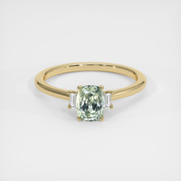 1.12 Ct. Green Sapphire Ring, 14K Yellow Gold 1