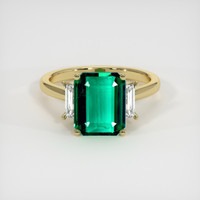 3.10 Ct. Emerald Ring, 18K Yellow Gold 1