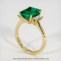 3.10 Ct. Emerald Ring, 18K Yellow Gold 2