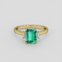 1.63 Ct. Emerald Ring, 18K Yellow Gold 1