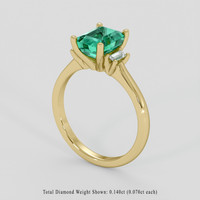 1.63 Ct. Emerald Ring, 18K Yellow Gold 2