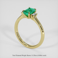 1.08 Ct. Emerald Ring, 18K Yellow Gold 2