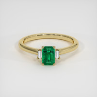 0.51 Ct. Emerald Ring, 18K Yellow Gold 1