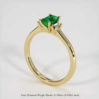 0.51 Ct. Emerald Ring, 18K Yellow Gold 2
