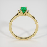 0.51 Ct. Emerald Ring, 18K Yellow Gold 3