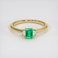 0.39 Ct. Emerald Ring, 18K Yellow Gold 1