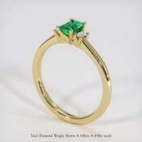 0.39 Ct. Emerald Ring, 18K Yellow Gold 2