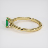 0.39 Ct. Emerald Ring, 18K Yellow Gold 4