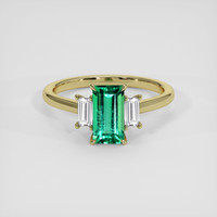 1.18 Ct. Emerald Ring, 18K Yellow Gold 1