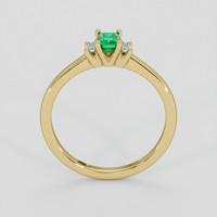 0.20 Ct. Emerald Ring, 18K Yellow Gold 3