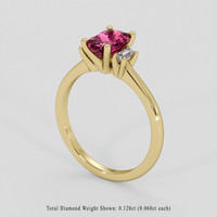1.19 Ct. Pink Sapphire Ring, 18K Yellow Gold 2