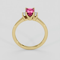 1.19 Ct. Pink Sapphire Ring, 18K Yellow Gold 3