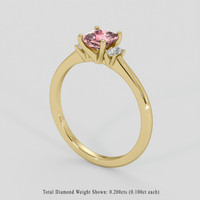 1.05 Ct. Padparadscha Sapphire Ring, 18K Yellow Gold 2