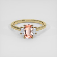 0.87 Ct. Padparadscha Sapphire Ring, 18K Yellow Gold 1