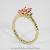 0.87 Ct. Padparadscha Sapphire Ring, 18K Yellow Gold 2