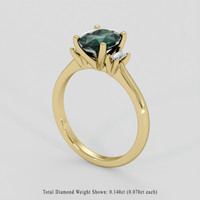 1.61 Ct. Bluish Green Sapphire Ring, 18K Yellow Gold 2