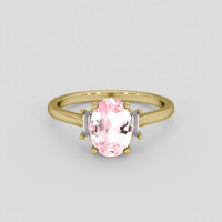 2.13 Ct. Pink Sapphire Ring, 18K Yellow Gold 1