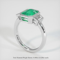 1.96 Ct. Emerald Ring, Platinum 950 2