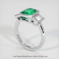 2.35 Ct. Emerald Ring, Platinum 950 2