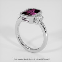 2.67 Ct. Pinkish Purple Garnet Ring, Platinum 950 2