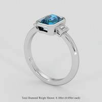 1.41 Ct. Greenish Blue Sapphire Ring, Platinum 950 2