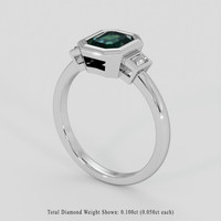 1.20 Ct. Bluish Green Sapphire Ring, Platinum 950 2
