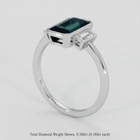 3.77 Ct. Bluish Green Sapphire Ring, Platinum 950 2