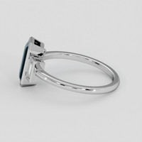 3.77 Ct. Bluish Green Sapphire Ring, Platinum 950 4