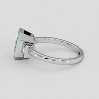 2.04 Ct. Blue Aquamarine Ring, Silver 4