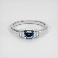 0.49 Ct. Blue Sapphire Ring, 10K White Gold 1