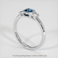 0.49 Ct. Blue Sapphire Ring, 10K White Gold 2