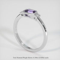 1.00 Ct. Purple Sapphire Ring, 10K White Gold 2