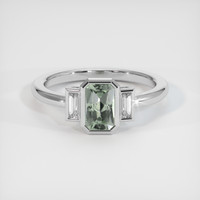 1.11 Ct. Green Sapphire Ring, 10K White Gold 1