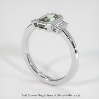 1.11 Ct. Green Sapphire Ring, 10K White Gold 2
