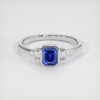 0.99 Ct. Blue Sapphire Ring, 10K White Gold 1
