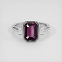 2.67 Ct. Pinkish Purple Garnet Ring, 14K White Gold 1
