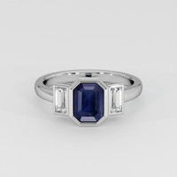 2.14 Ct. Blue Sapphire Ring, 14K White Gold 1