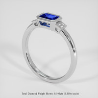 0.55 Ct. Blue Sapphire Ring, 14K White Gold 2