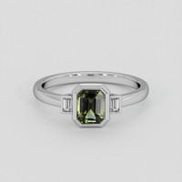 0.94 Ct. Green Sapphire Ring, 14K White Gold 1