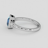 1.41 Ct. Greenish Blue Sapphire Ring, 14K White Gold 4