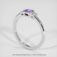 0.56 Ct. Sapphire Ring, 14K White Gold 2