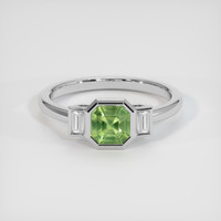 1.20 Ct. Green Sapphire Ring, 14K White Gold 1