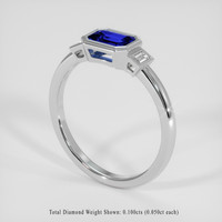 0.58 Ct. Blue Sapphire Ring, 14K White Gold 2