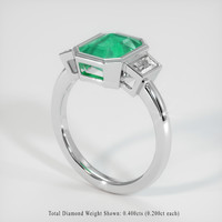 1.96 Ct. Emerald Ring, 18K White Gold 2