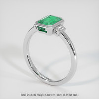 1.34 Ct. Emerald Ring, 18K White Gold 2