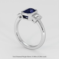 2.14 Ct. Blue Sapphire Ring, 18K White Gold 2