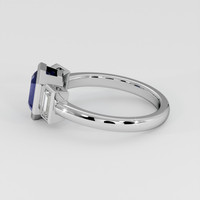 2.14 Ct. Blue Sapphire Ring, 18K White Gold 4