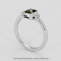 0.94 Ct. Green Sapphire Ring, 18K White Gold 2