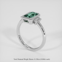 1.60 Ct. Bluish Green Sapphire Ring, 18K White Gold 2