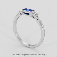 0.46 Ct. Blue Sapphire Ring, 18K White Gold 2
